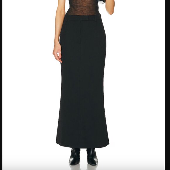 NWT Acne Studios Black Grain de Poudre Maxi Skirt - Size EU 32 US 0